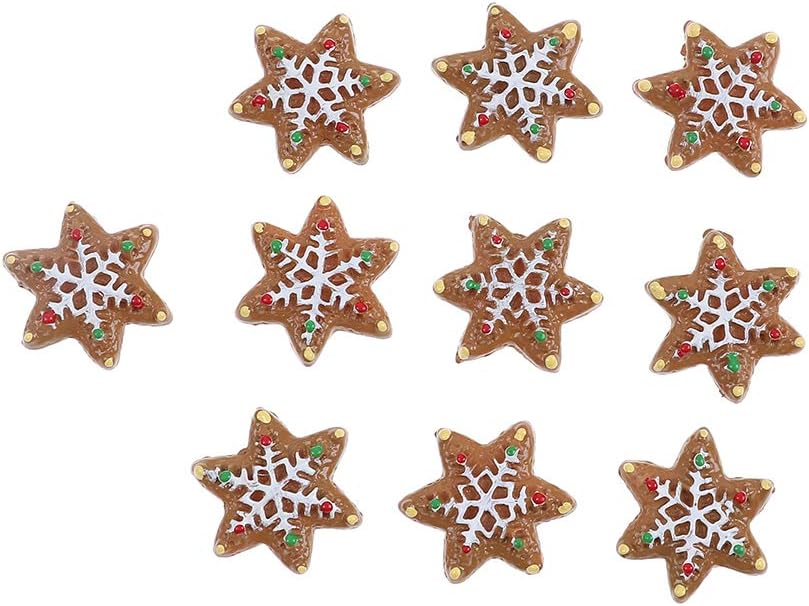 CCCYMM 10 Pcs Christmas Resin Charm Embellishments Miniature Ornaments for DIY Decoration, Snowflake