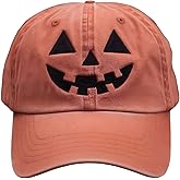Halloween Pumpkin Hat for Women Men Halloween Baseball Cap Adjustable Jack-o Lantern Hat Orange