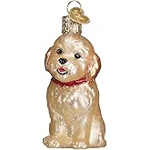 Old World Christmas Ornaments: Cockapoo Puppy Glass Blown Ornaments for Christmas Tree (12440)