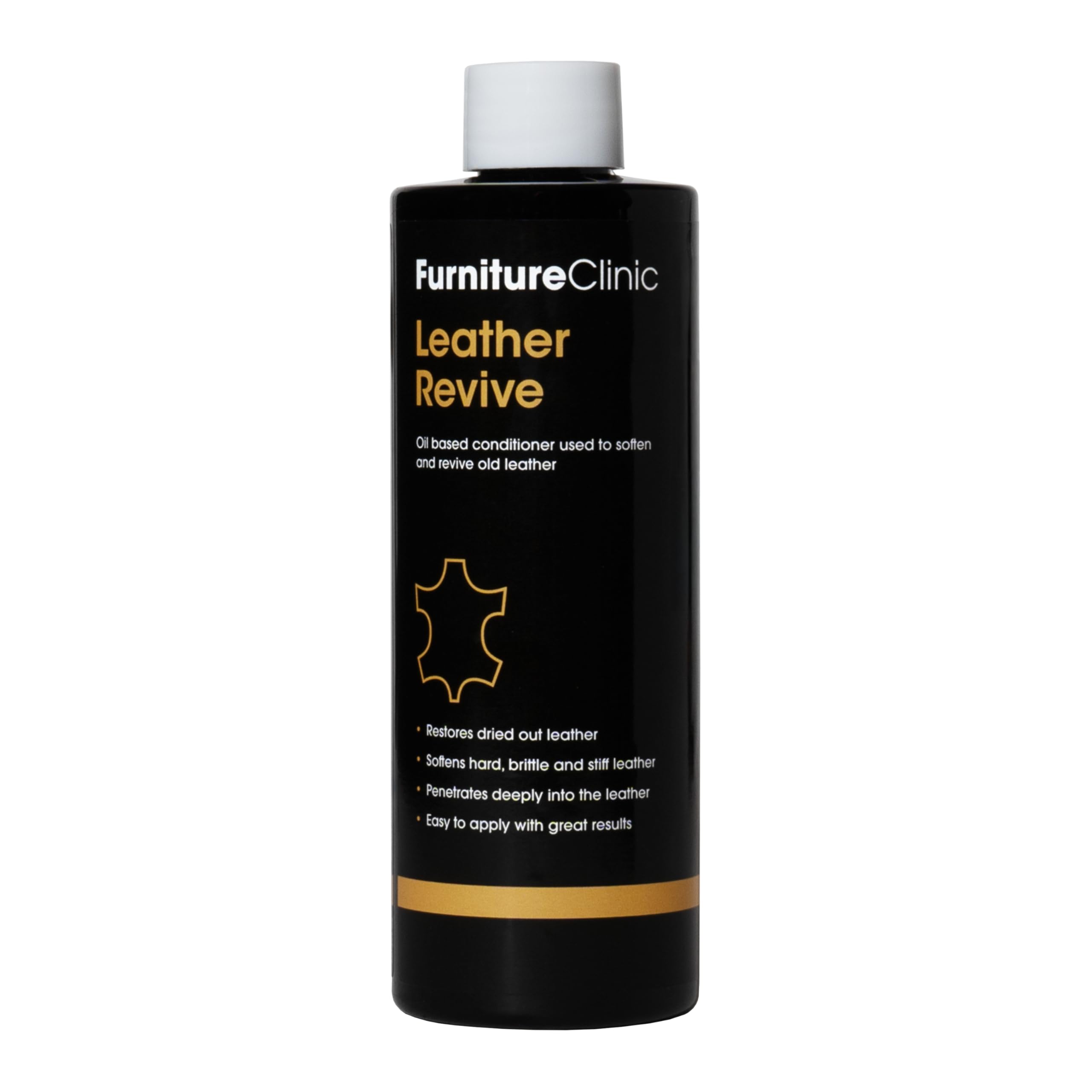Furniture Clinic Leather Revive (250ml) | Liquid conditioner for leather restoration, Water Based Oil Emulsion to Soften Leather, Suitable for all types of Leather