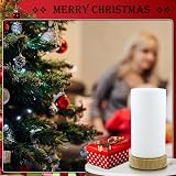 HSLighting Bedside Lamp 3-Way Dimmable Glass Table Lamp with Wood Grain Base view 8