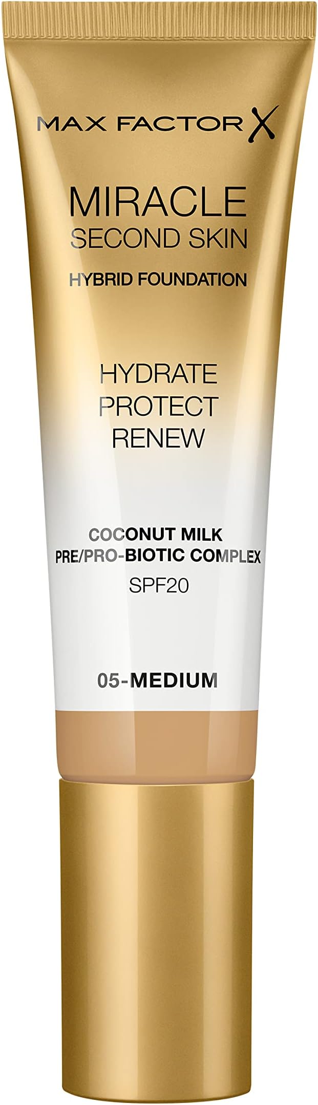 Max Factor Miracle Second Skin Hydrating Foundation 05 Medium 30ml