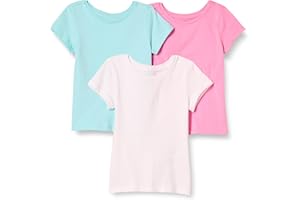 Amazon Essentials Girls and Toddlers' Short-Sleeve T-Shirt Tops (Previously Spotted Zebra), Multipacks