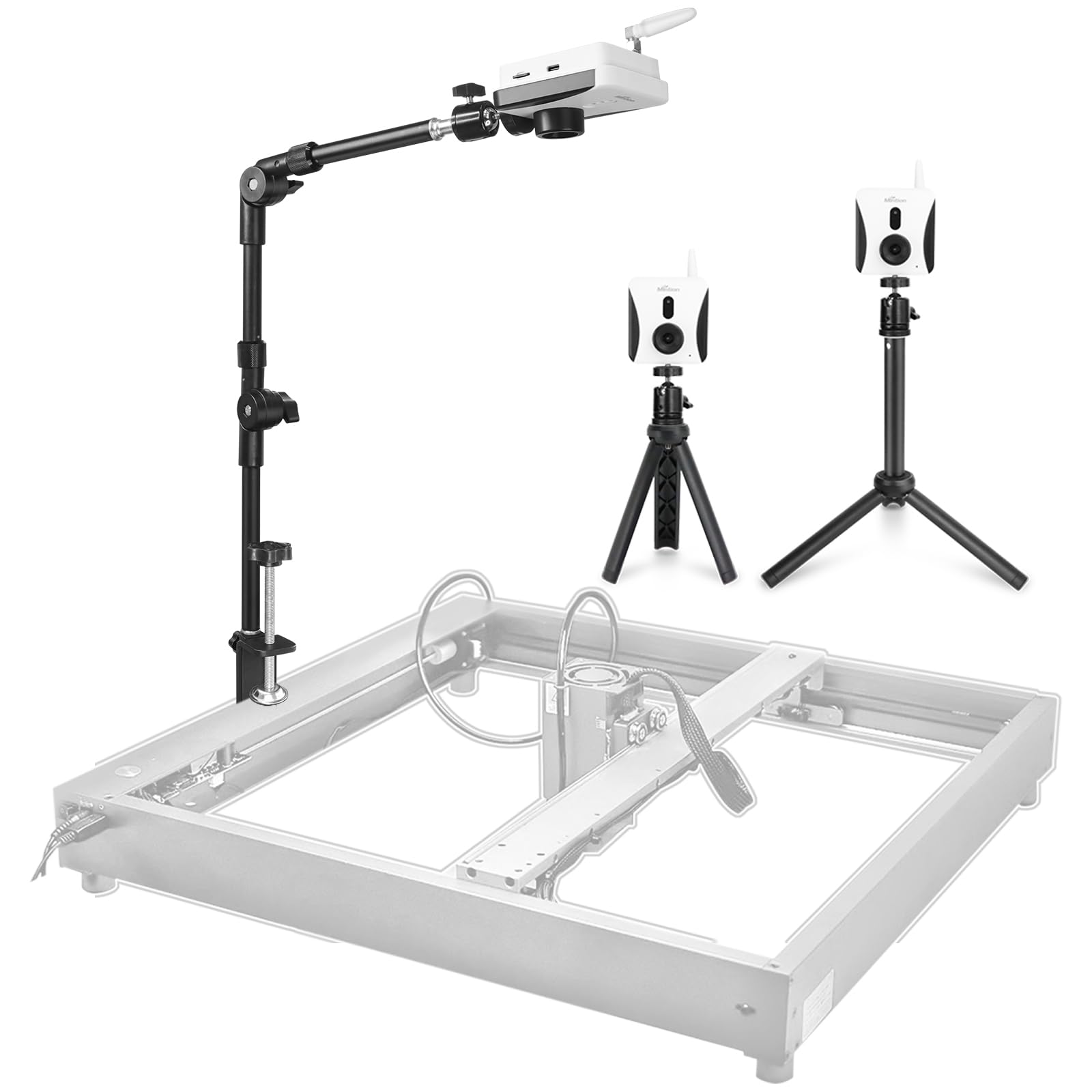 Mintion Lasercam Camera for Laser Engraver Cutter, Remote Monitoring & Control, Positioning Tracking, Fire Detection, 1080P Time Lapse Camera Compatible with Lightburn and LaserGRBL, with Tripod