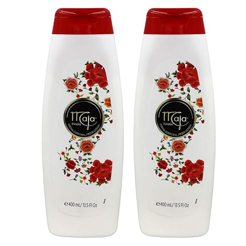 Maja Talcum Powder, Keeps Skin Dry and Fresh, White, 5.3 Oz, Box & Maja Extreme Moisture Body Lotion, Perfumed for Extra Dry Skin, with Almond Oil and Vitamin E, 2-Pack of 13.5 FL Oz each, 2 Bottles