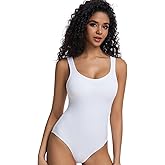 Bolsamila Shapewear Tummy Control Bodysuit Double Lined Brief Women's Deep V Neck Tank Top Backless Slim Fit Going Out