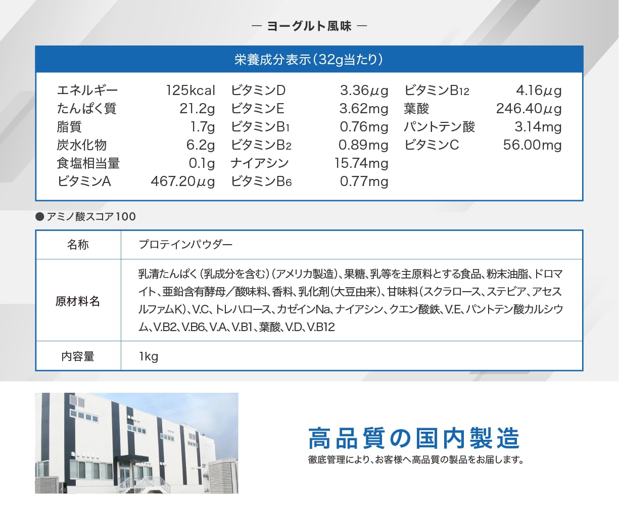 Ambique All-in-One Protein, Whey, Yogurt Flavor, 11 Vitamins Blended, 4 Types of Minerals, 2.2 lbs (1 kg) (Yogurt, 2.2 lbs (1 kg) x 1 Piece)