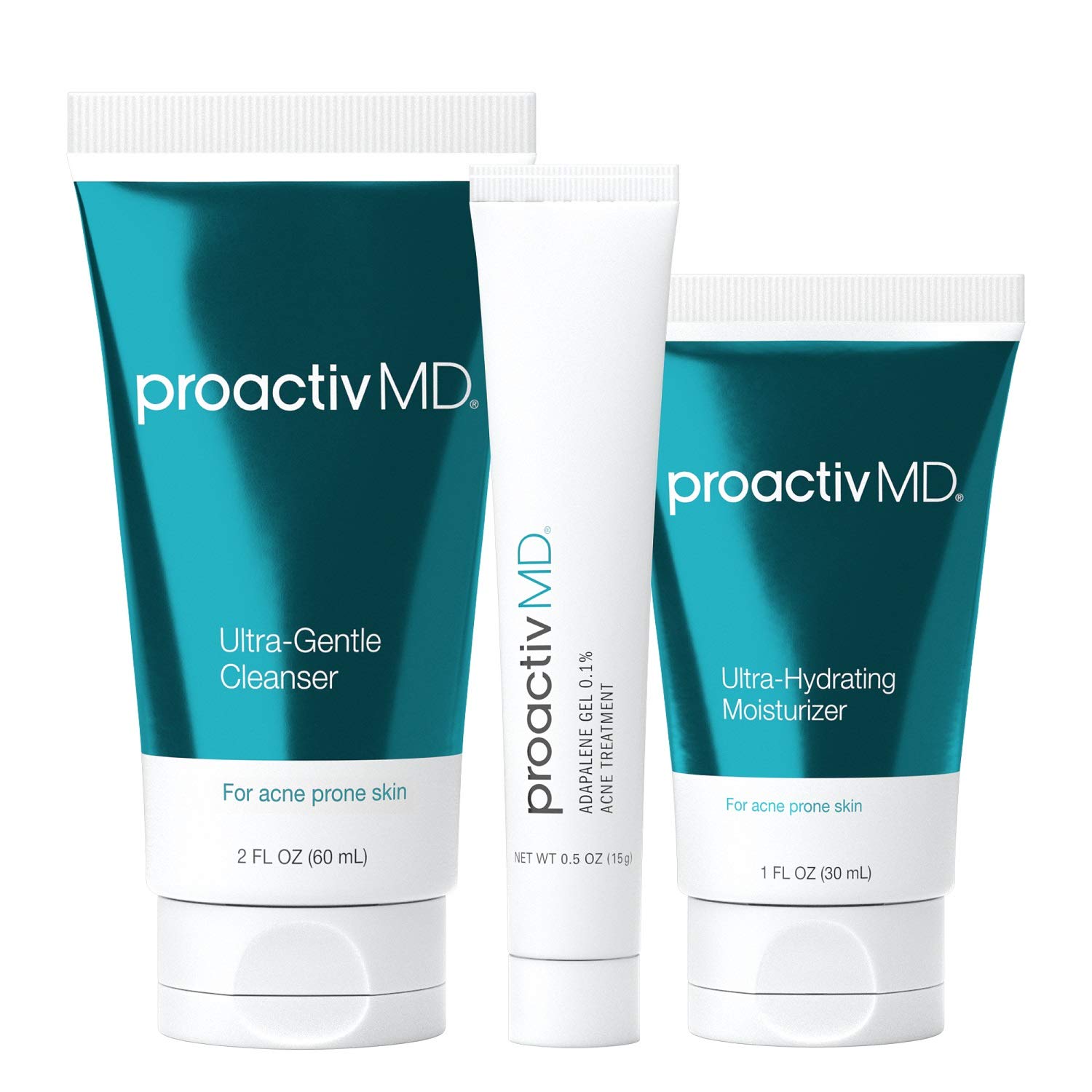 Photo 1 of Proactiv MD 3-Step Routine, Ultra-Gentle Face Cleanser, 0.1% Adapalene Gel Treatment, Ultra-Hydrating Moisturizer, 30-Day Acne Treatment Kit