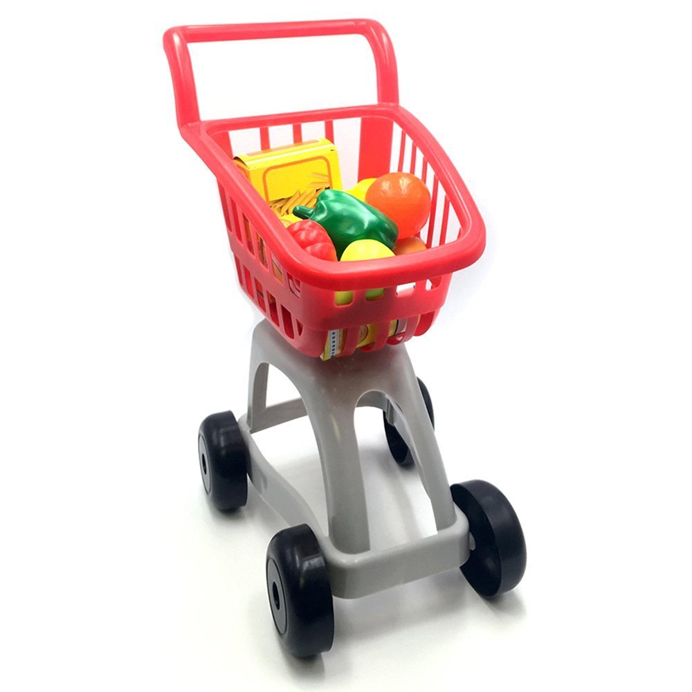 Tachan – Supermarket Trolley With Food, Red and Grey (VC 91)