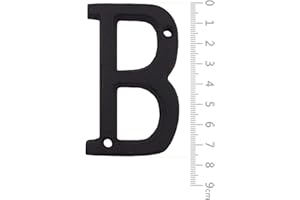 BetLight House Address Letters- 3 Inch High Innovative Wrought Iron Numbers, Vintage Nail on Die Cast Mailbox Letters,Letter B