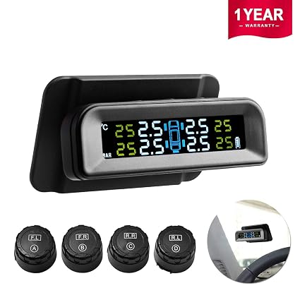 Favoto Tpms Car Tire Pressure Monitoring System Favoto Tpms Car Tire Pressure Monitoring System, Favoto Tpms Car Tire Pressure Monitoring System Solar Power Universal Wireless With 4 External Tpms Sensors, Favoto Tpms Car Tire Pressure Monitoring System