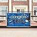 Blulu Class of 2025 Congrats Grad Banner for Graduation Party Supplies 2024, Large 70.87 x 43.31 Inch Graduation Decorations Fabric Graduation Backdrop for High School College University(Blue)