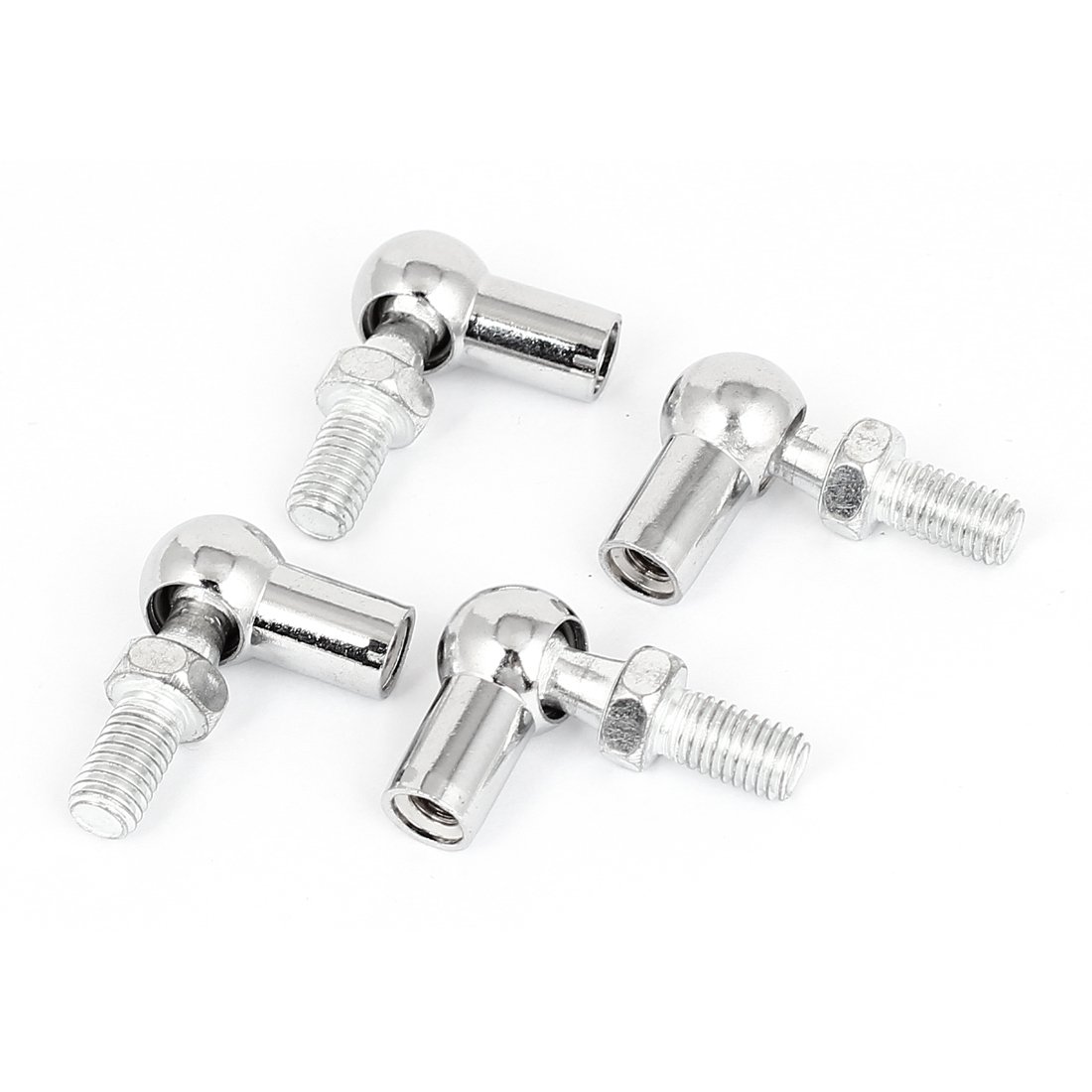 sourcingmap Rod End Ball Bearing with Stud, Right-Hand Female Thread M6x1.0mm and Right-Hand Male Thread M8x1.25mm, L-Shape Ball Socket Endfitting 4pcs