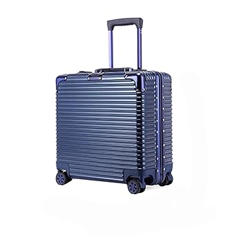 Di Grazia 18 inch Business Class Boarding Rolling Laptop Cabin Case Luggage Travel Trolley Box - Blue