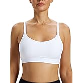 Omwilddo U-Neck Spaghetti Straps Sports Bra for Women Cloud Soft Light Support Wireless Pilates Yoga Bralette Padded Clothes