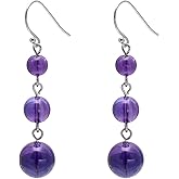 Joseph Brothers Handmade Crystal Agate Beads Dangle Earrings for Women