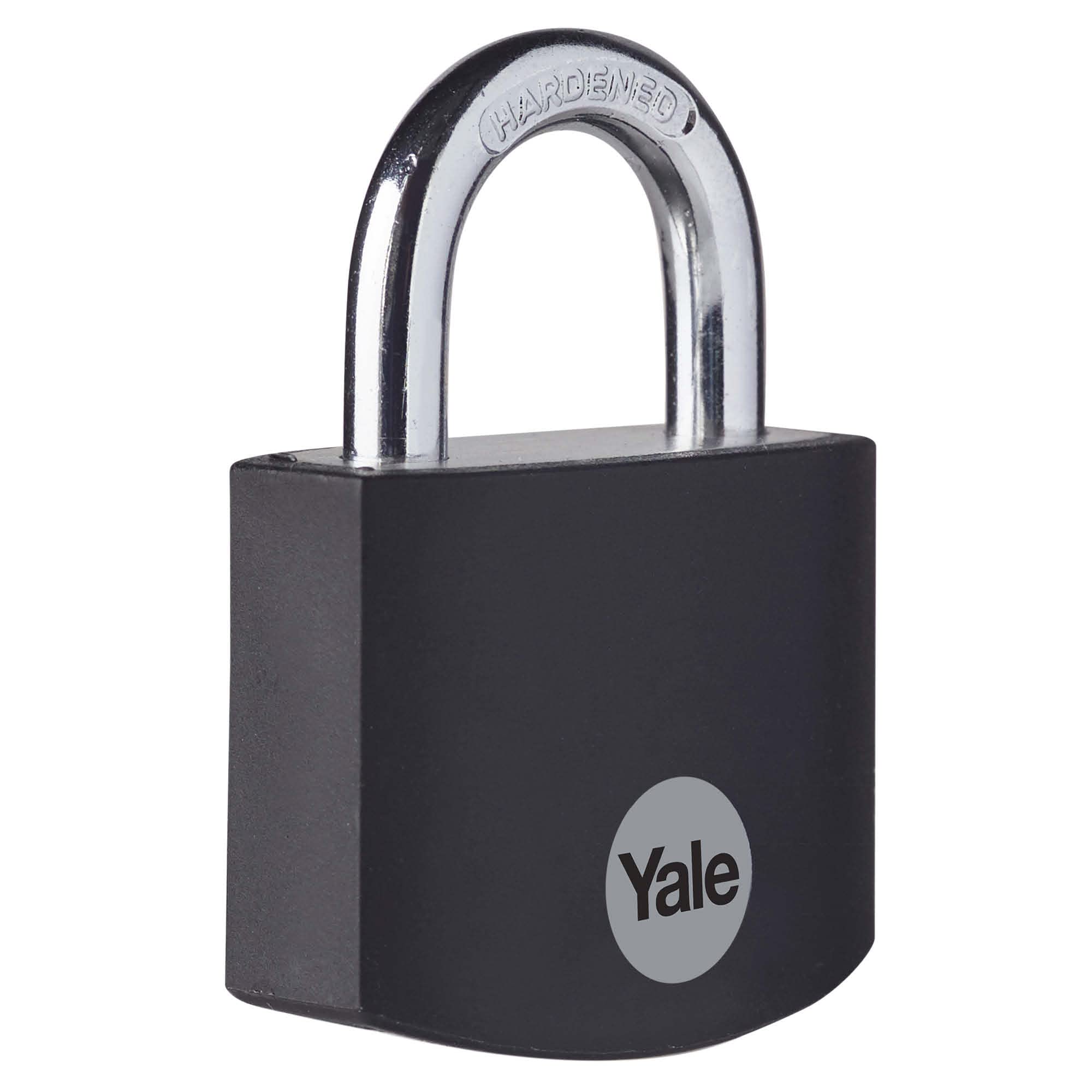 Yale - YE3B/38/119/1/BK Standard Security 38mm Aluminium Padlock - Black - Open Hardened Steel Shackle - 3 Keys — image 1