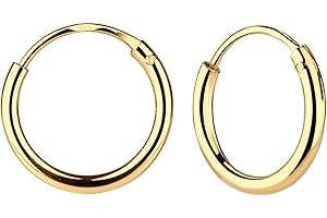 Cherished Moments Sterling Silver and 14K Gold Plated 10mm Hoop Earrings