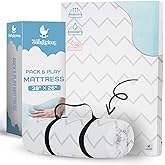 Babylicious Waterproof Pack and Play Mattress Pad - 38" x 26" | Roll Up Style - Breathable Soft Memory Foam - Portable Mattress Topper- Baby Foam Mattresses for Babies - Includes Easy Carry Buckle