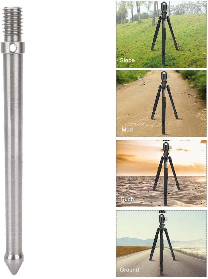 Stainless Steel Spike Mount Adapter for Tripod Monopod with 3/8 Inch Screw Thread Interface Camera Ground Spike Adapter Accessories(12cm) - Image 3