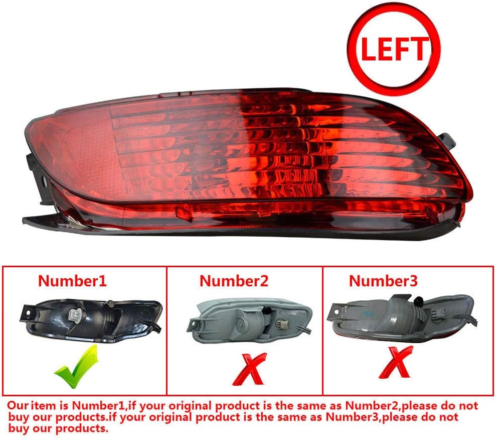 FLYPIG Rear Left Side/Rear Passenger Side Reflex Reflector Marker Bumper Light Fog Lamp Cover Corner Parking Lights Replacement 17-5156-00 81920-0E010 fit for 2006 07 2009 Lexus RX330 RX350 RX400H
