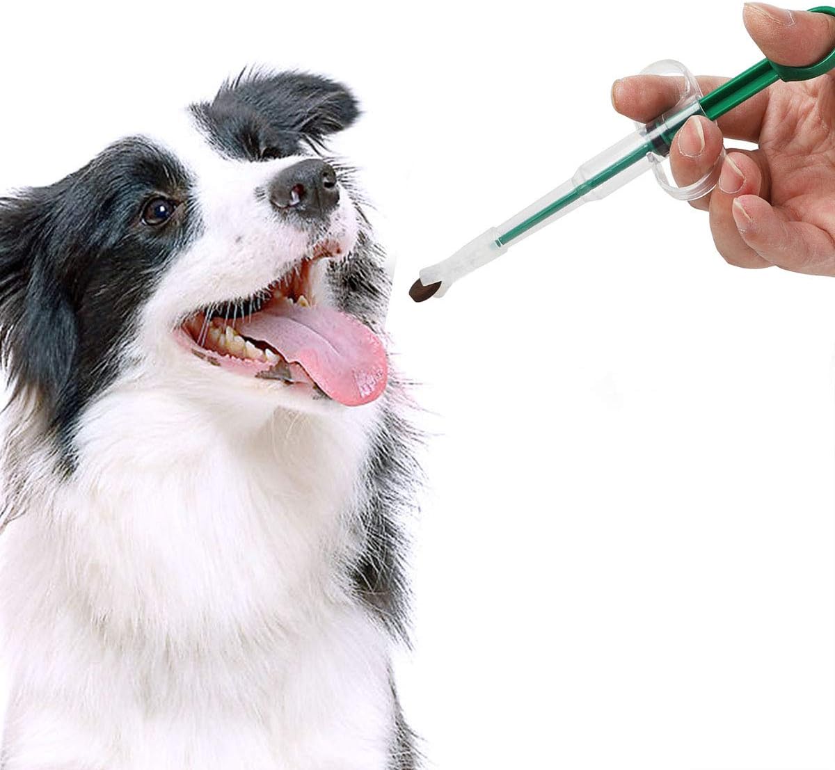 IBLUELOVER 2pcs Dog Cat Medicine Syringes Pet Medicine Feeding Dispensers Tablet Feeding Tool Pill Capsule Injection Pusher Feeder Liquid Dispensing Injector for Dogs Cats Baby Animals