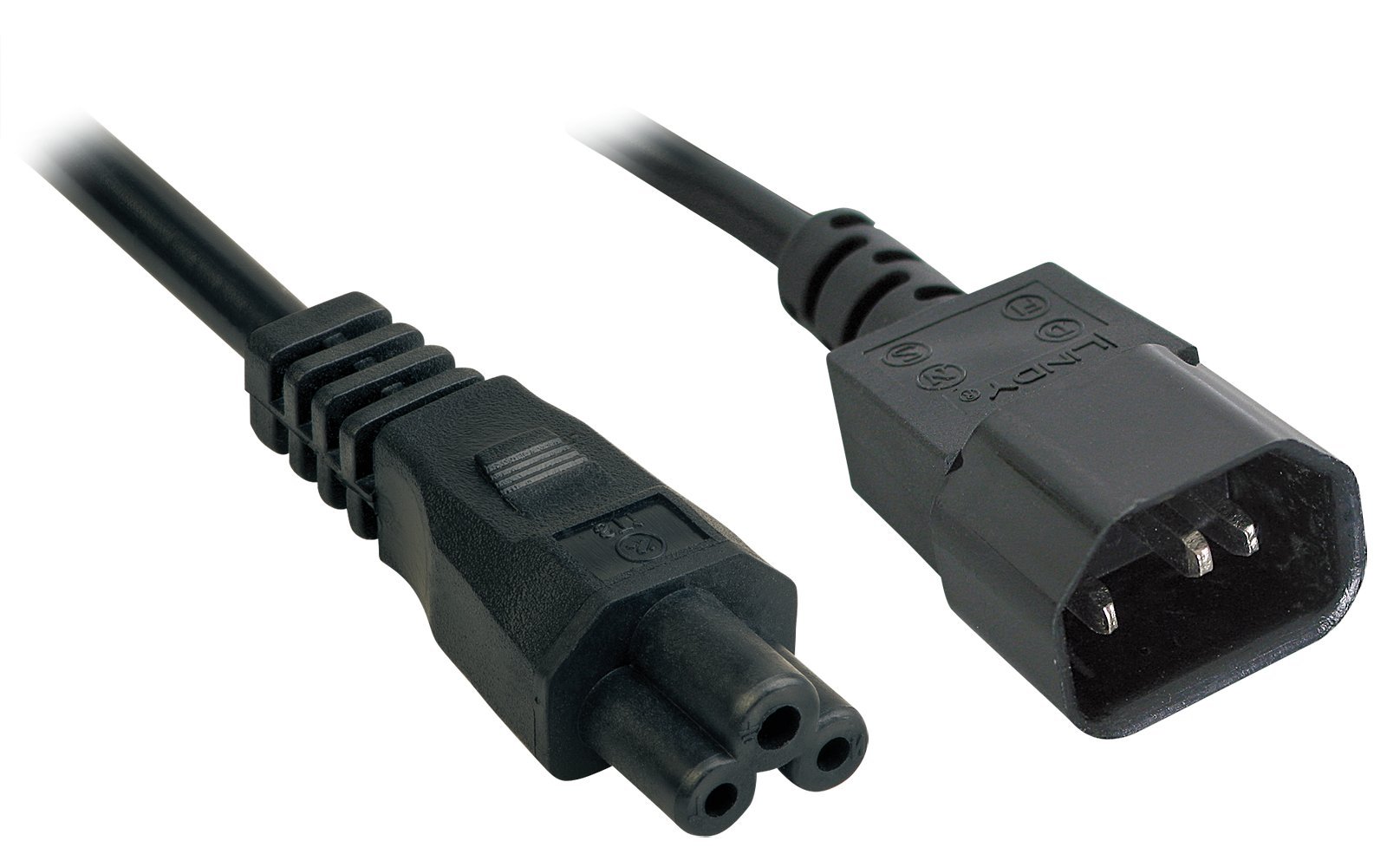 LINDY IEC Mains Plug to Clover Leaf Power Cable 2m