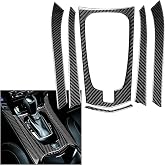 SIKUAI 6Pcs Carbon Fiber Black Gear Shift Panel Cover Trim for Cadillac CTS | for Sedan Coupe Sport Wagon Automatic Transmission 2008-2013, Center Console Interior Decor Anti-Scratch Protective Sticker