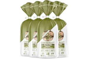 Carbonaut Gluten Free Bagels, Low Carb Bagels, Keto Bagels, Keto-Certified Food, Bread, Snack, Meals, Non-GMO, Vegan Bagels 4 Pack (Herb & Garlic)