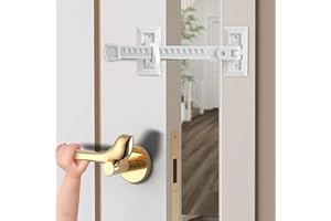 XUANXI STAR Adjustable Cat Door Holder Latch, Child Proof Door Lock and Pinch Guard, Alternative of Pet Gates and Interior Cat Door, Dog Proof Cat Feeding Station & Litter Box