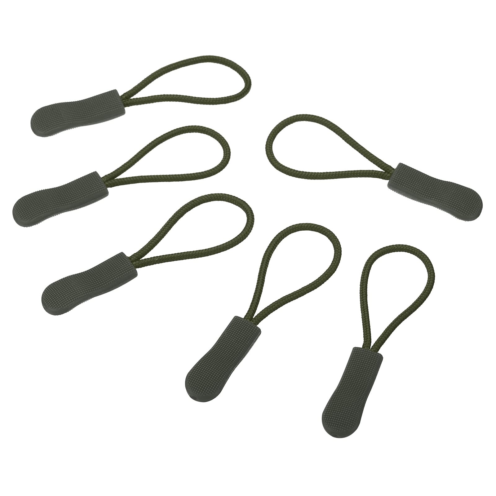 PATIKIL Zipper Pulls Replacement, 30 Pack Extension Cord Handle Fix Tab Tag Extender Fixer Puller for Luggage Backpacks Jackets, Olive Green — image 1
