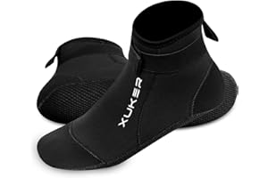 XUKER Water Socks Neoprene Socks, 3mm Glue Blind Stitch Sand Beach Volleyball Wetsuit Socks Water Booties for Diving