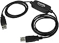 Plugable USB 2.0 Transfer Cable, Unlimited Use, Transfer Data Between 2 Windows PC's, Compatible with Windows 10, 8.1, 8, 7, Vista, XP, Bravura Easy Computer Sync Software Included