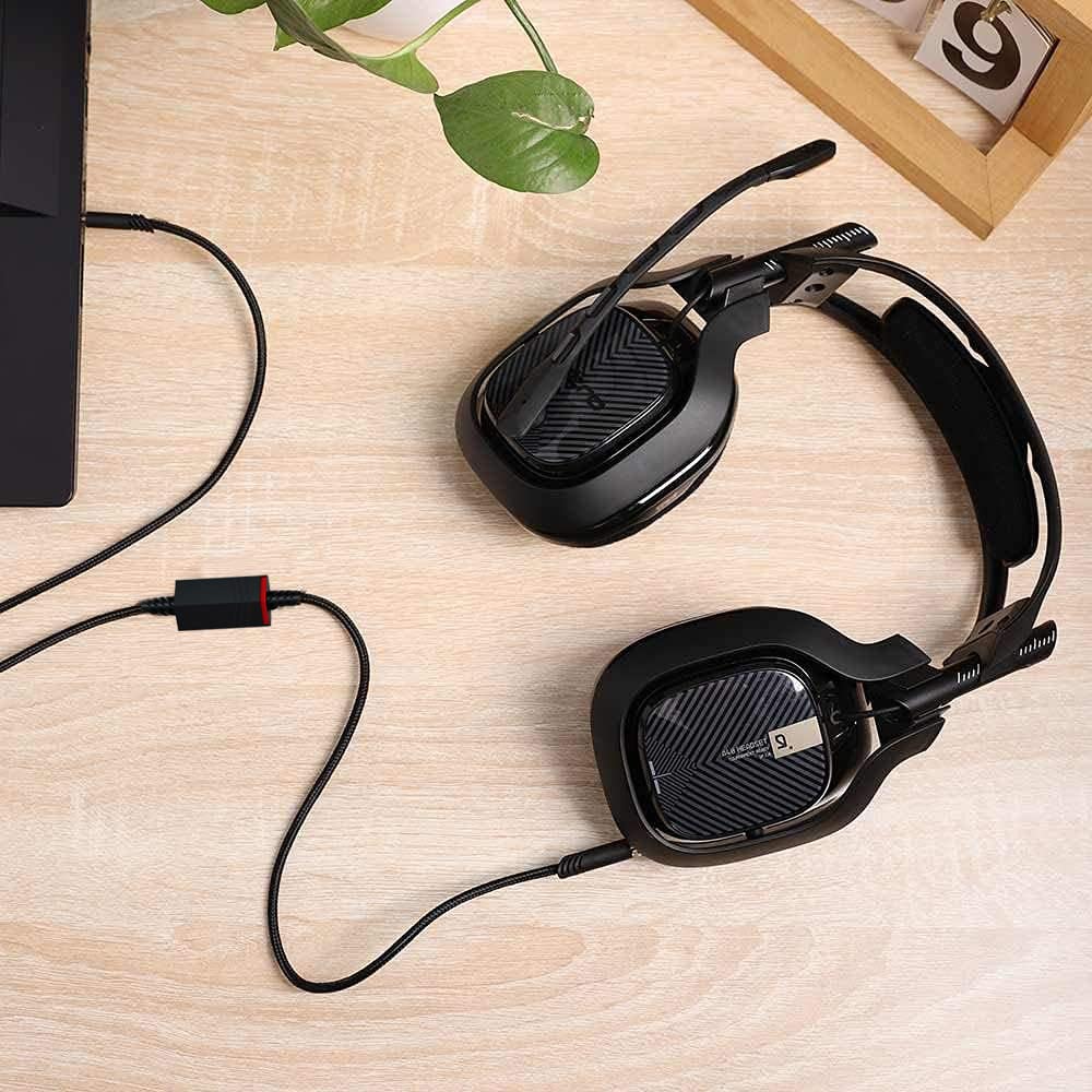 LecLooc Replacement A40 Cord Compatible with Astro Headset, Inline Mute Audio Cable for A10/A40/A40TR Gaming Headset, Fit for PS5, PS4, Xbox Controller 6.5 Feet