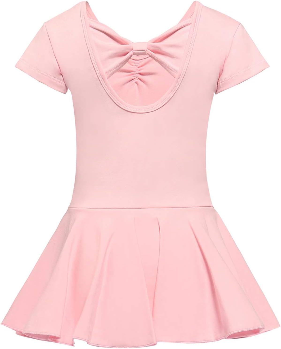 TanzenDan Girls Ballet Dance Leotard Short Sleeve Skirted Gymnastics Athletic Leotards Back Bowknot Dress