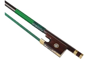 YWYLL Premium Carbon Fiber Violin Bow 4/4 - Lightweight, Durable, & Stylish with Snakewood Frog & Dyed Horsehair，Colorful Carbon Fiber Violin Bow - Vibrant Design with High-Performance Materials (Green)