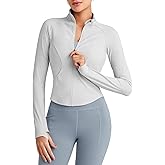 G4Free Workout Jackets for Woman BareFeel Cropped Zip Up Athletic Running Jacket Slim Fit Yoga Tops with Thumb Holes