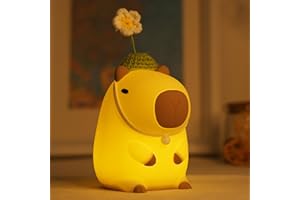 Attivolife Capybara Night Light for Kids, Cute Animal Soft Silicone LED Lamp with Dimmable and Timer, Portable Rechargeable Bedroom Bedside Table Decor, Birthday Christmas Gifts for Children Baby