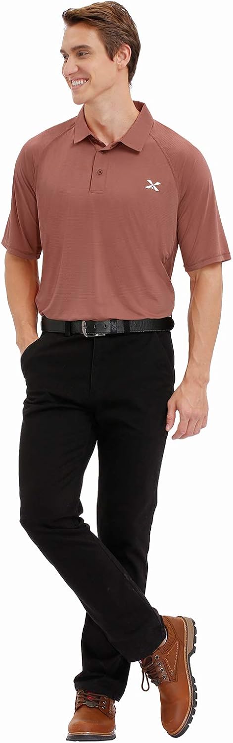 MOHEEN Men's Short Sleeve Golf Polo Shirts Moisture Wicking Performance Contrast Color Patchwork Golf Shirts at  Men’s Clothing store
