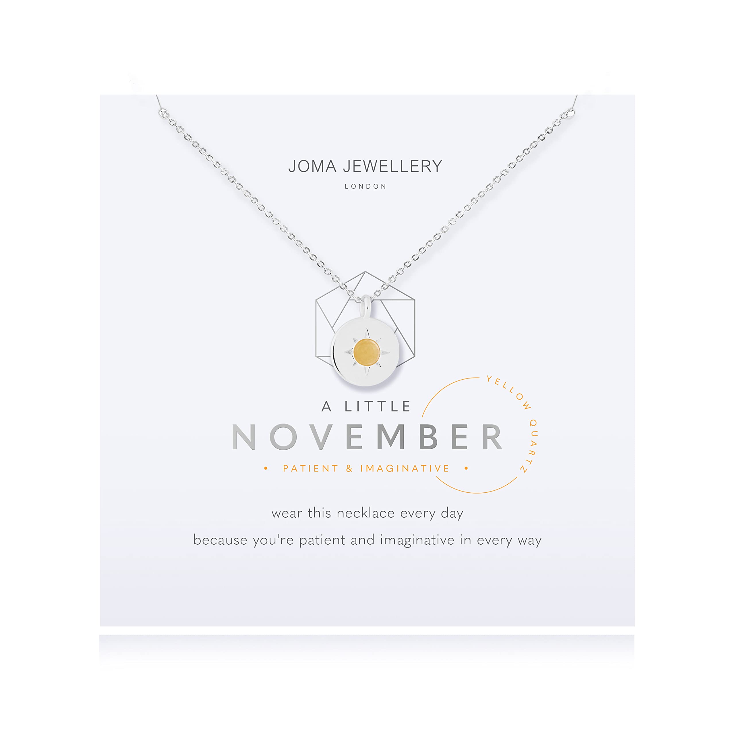 A Little Birthstone Birthday Gift For November Yellow Quartz Necklace
