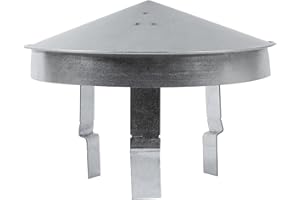REPA MARKET 3" to 5" Inch Round Galvanized Steel Roof Cap - Weather-Proof Chimney Cover - Fireplace Duct Rain Guard - Exhaust Ventilation Top Cover - Simple Universal Protector Cowl for Round Ducting 3 4 5 Inch