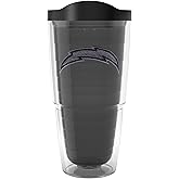 Tervis NFL Los Angeles Chargers - Monochrome Made in USA Double Walled Insulated Tumbler Travel Cup Keeps Drinks Cold & Hot, 24oz, Classic