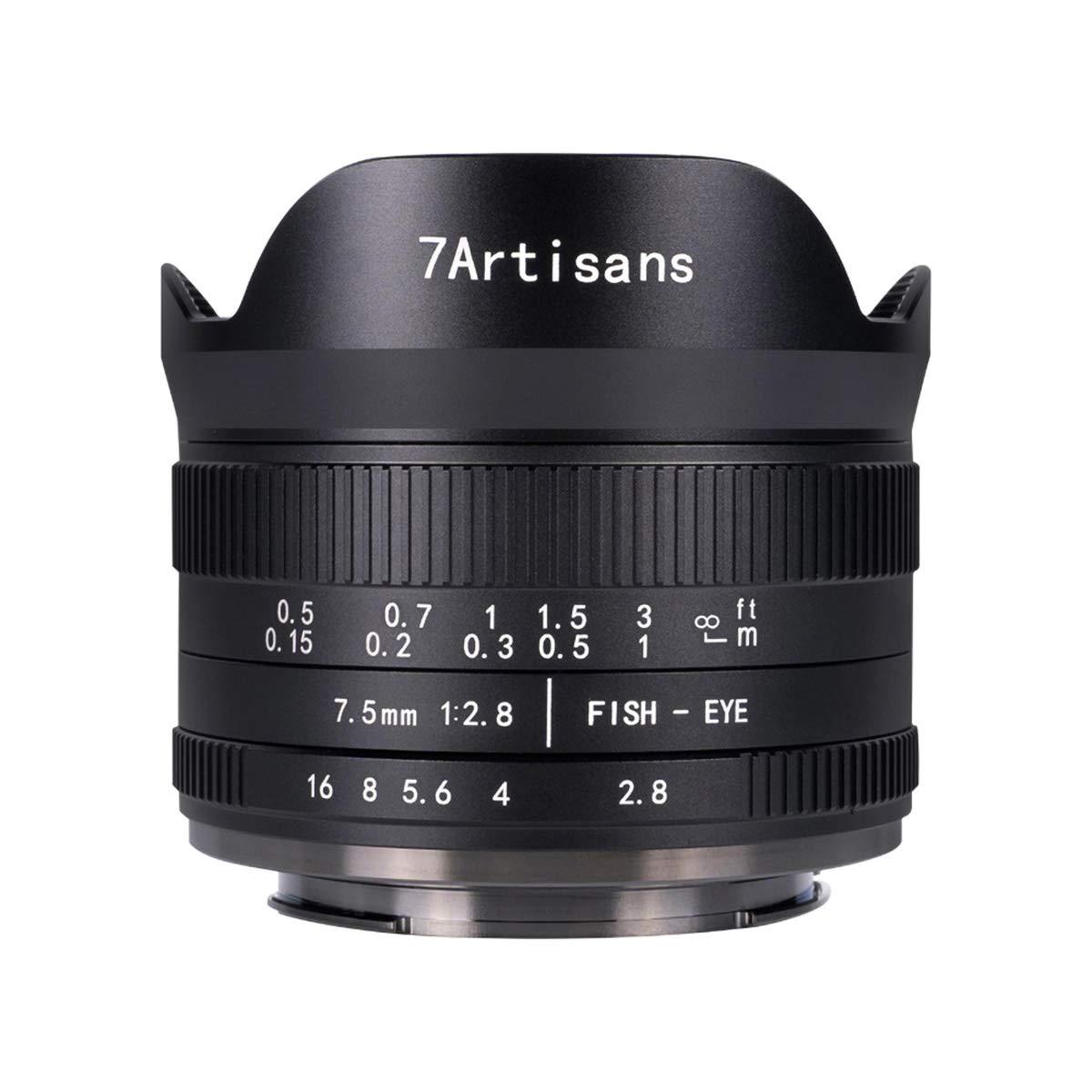 7Artisans 7,5 mm F2,8 II Sony E Mount APS-C Fisheye Prime Objektiv,Manuelles 190° Ultra Weitwinkel Festbrennweiten Objektiv für Sony A5000 A5100 A6000 A6300 A6400 A6500 NEX-5T A7III A7R III