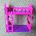 Blackzone Cartoon Plastic Bunk Bed Furniture Kids Toy Accessories for Barbie Dolls House