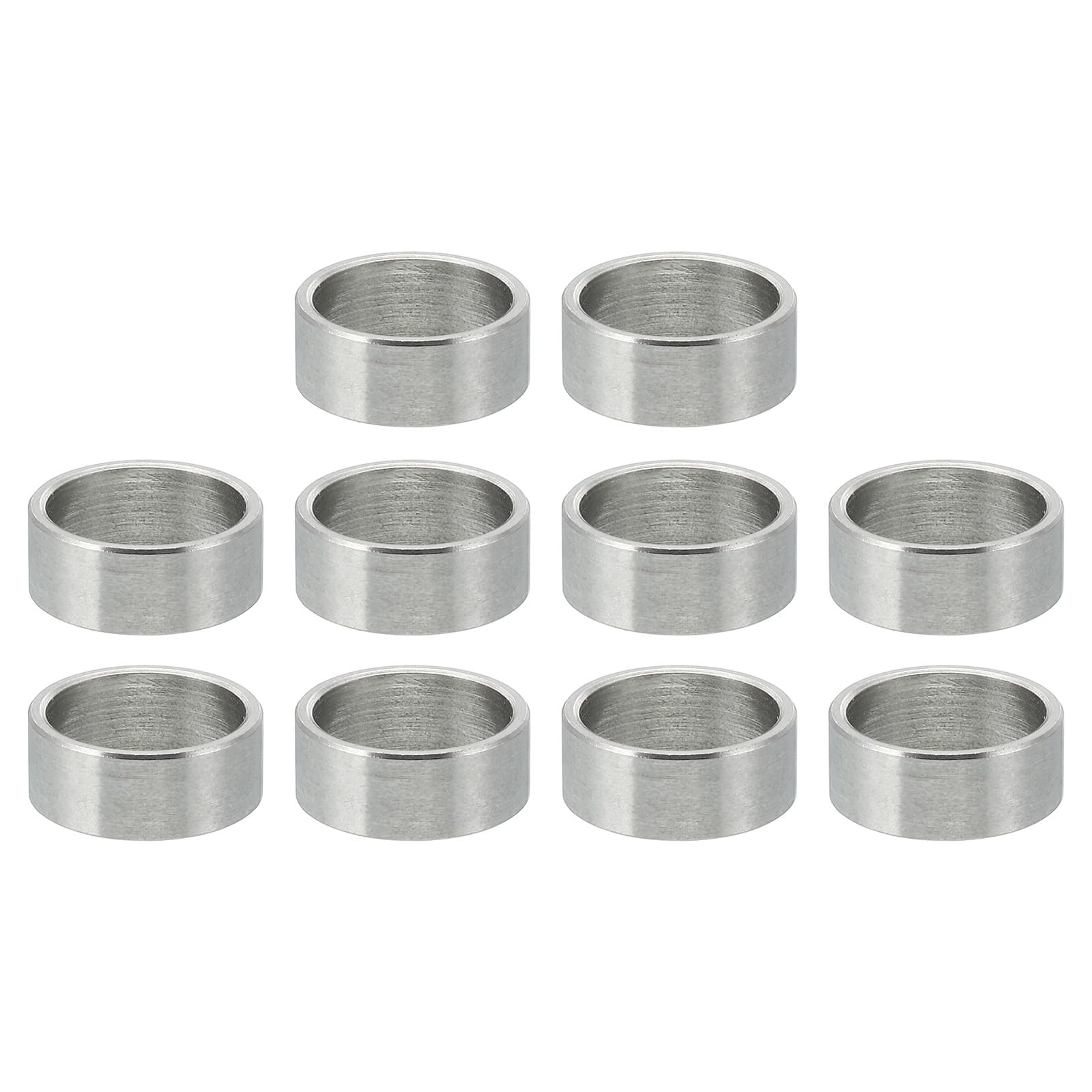 PATIKIL M10 Stainless Steel Spacers, 10 Pcs Metal Spacer Stainless Steel 10.2mm ID x 12mm OD x 5mm L Spacer Screw Standoff Round for 3/8" M10 Screw Bolts