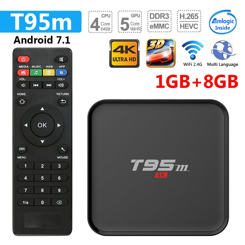 Greatlizard T95M TV Box Android 7.1 1GB/8GB WiFi & LAN VP9 DLNA H.265 HD 4K (1) by GREATLIZARD