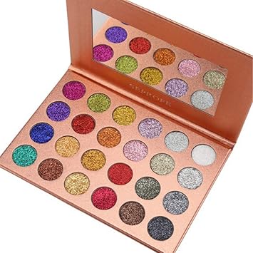 Start Makers Glitter Eyeshadow Palette Metallic Shimmer Pigmented Mineral Cosmetic Kit