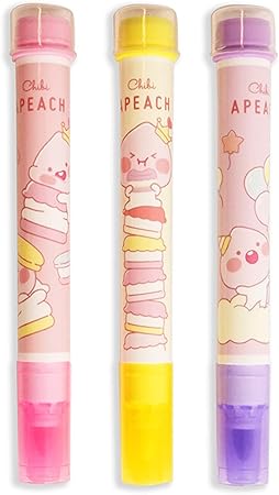 Amazon オフィシャル カカオフレンズ 日本エディション ちびアピーチ 香り スタンプつきペン3本セット Kakao Friends Japan Edition Chibi Apeach Stamp Pen 3 Set 水性 文房具 オフィス用品