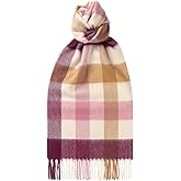 Glen Isla 100% Cashmere Scarf Table Check Pink - Made In Scotland