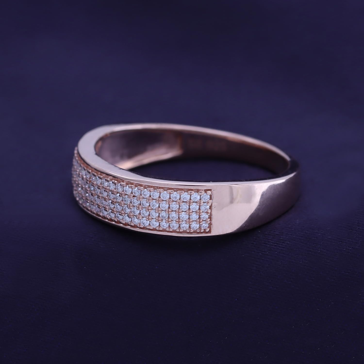 Men's Wedding Band Ring with Round Lab Created